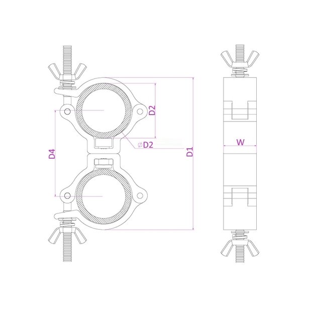 BC50-100D Swivel Coupler Slimline 100kg Alu 2