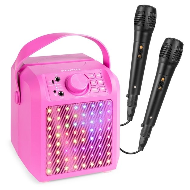 Fenton KAR50P karaoke kolonėlė su LED šviesos efektu, rožinė