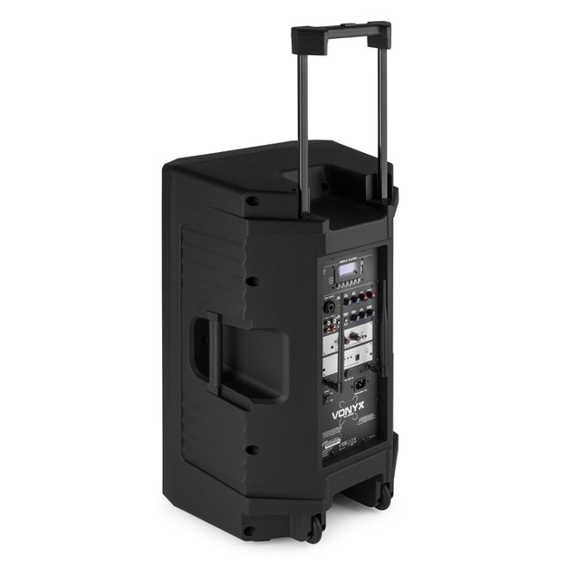 Vonyx VSA700 nešiojama kolonėlė 15" su dviem belaidžiais mikrofonais 9