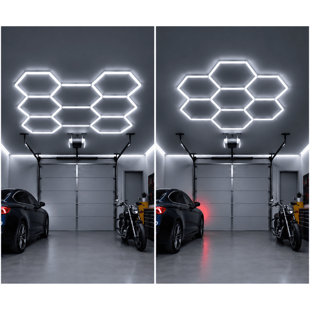 LUMHEXO H7-H8 kelių dizainų modulinis LED šviestuvas, 350 W, 6500 K, 2320 × 2410 mm