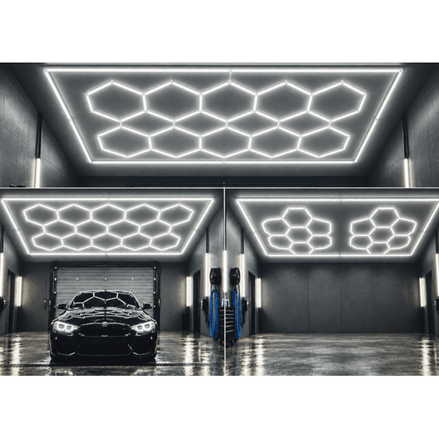LUMHEXO kelių dizainų FH10-FH14 FRAME modulinis LED šviestuvas, 720 W, 6500 K, 2435 × 4845 mm