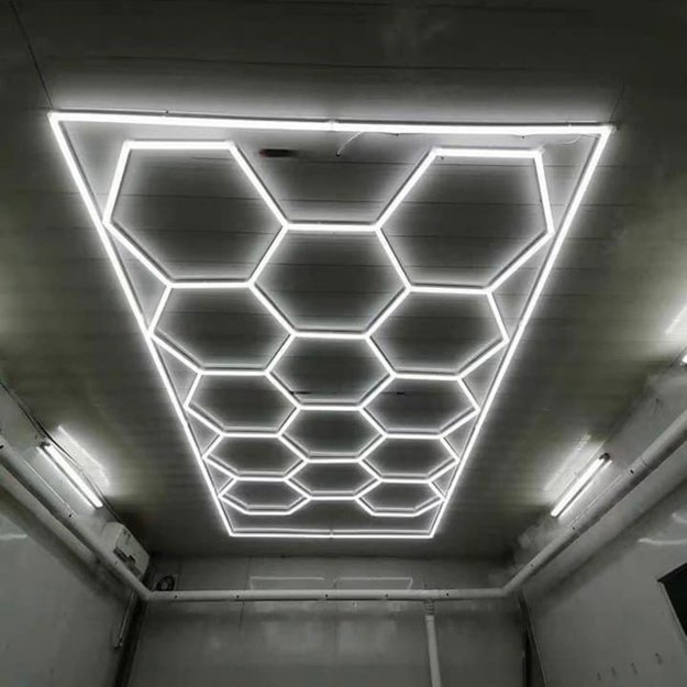 LUMHEXO kelių dizainų FH10-FH14 FRAME modulinis LED šviestuvas, 720 W, 6500 K, 2435 × 4845 mm