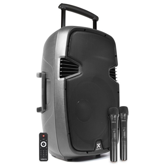 VONYX SPJ-PA915 nešiojama kolonėlė su 2 belaidžiais mikrofonais