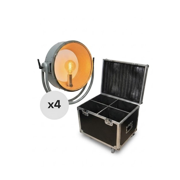 4x 40W Warm Tungsten Glow Vintage Retro Prožektorius su transportavimo dėže 4in1