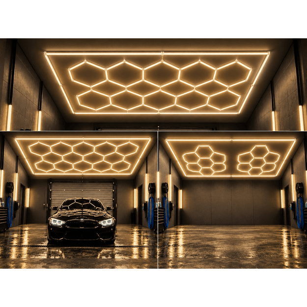 LUMHEXO kelių dizainų FH10-FH14 FRAME modulinis LED šviestuvas, 720 W, CCT, 2435 × 4845 mm