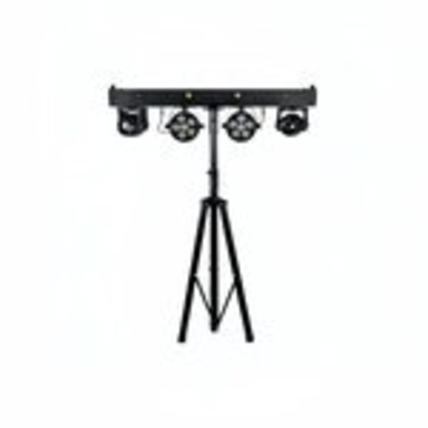 R04 Combo šviesos efektų rinkinys + Shotworx 900W dūmų mašina su dūmų skysčiu