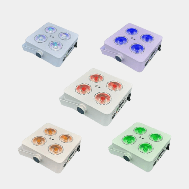 8x PROLIGHTING Led Par 4x18w RGBWAUV Wireless Battery Prožektorius su su Galingu Akumuliatoriumi, transportavimo dėže 8in1  4
