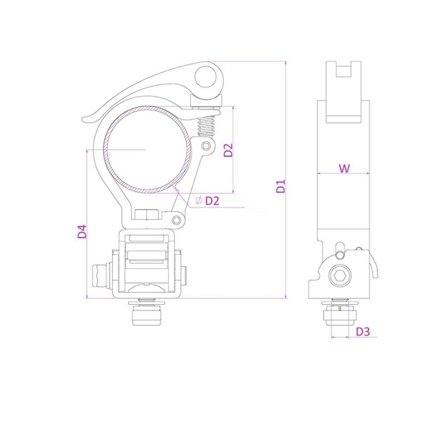 BC50-50F Foldable Quick Release Clamp Alu