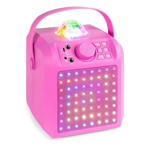 Fenton KAR55P karaoke kolonėlė su LED šviesos efektu, rožinė 1