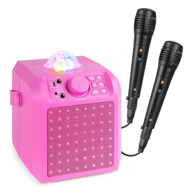 Fenton KAR55P karaoke kolonėlė su LED šviesos efektu, rožinė