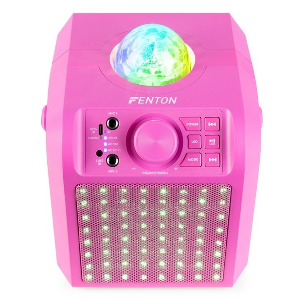Fenton KAR55P karaoke kolonėlė su LED šviesos efektu, rožinė 2