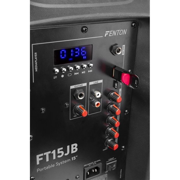 Fenton FT15JB nešiojama kolonėlė 800W su belaidžiu mikrofonu ir šviesos efektu 5