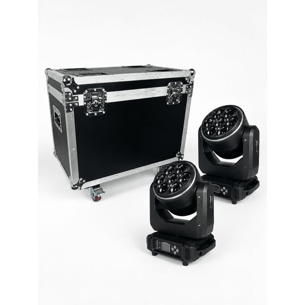 2x 7x40W RGBW Bee Eye Wash With Auxiliary Light Judanti galva su Transportavimo Dėže 2in1