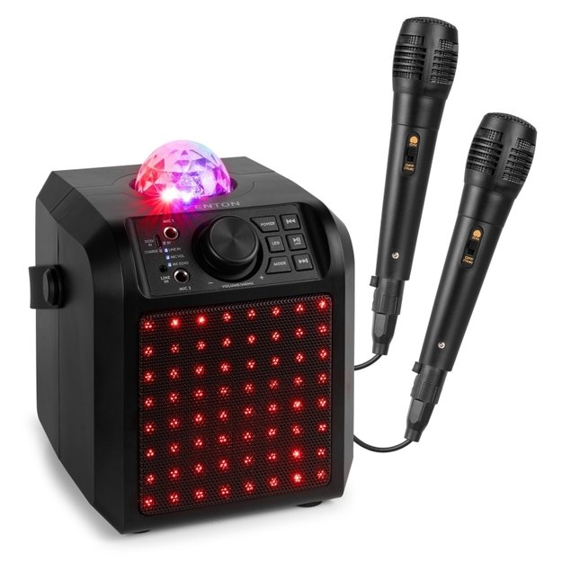 Fenton KAR55B karaoke kolonėlė su LED šviesos efektu, juoda