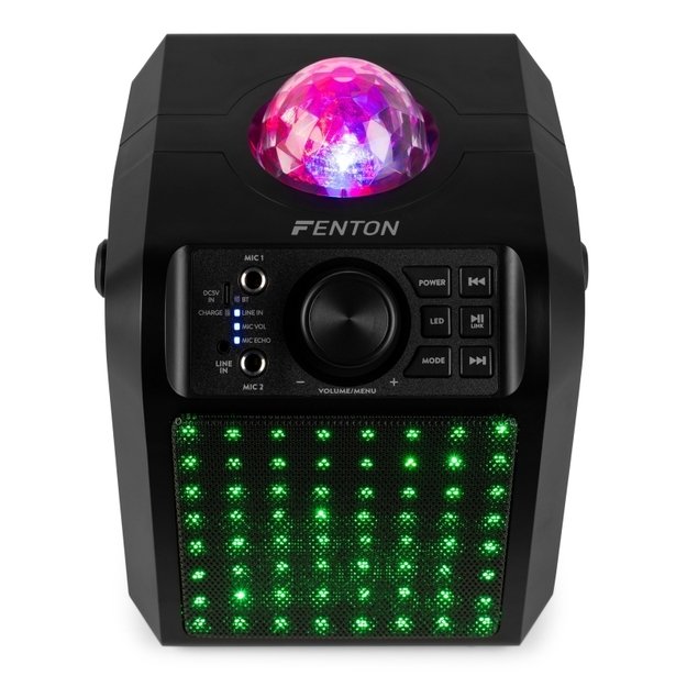 Fenton KAR55B karaoke kolonėlė su LED šviesos efektu, juoda 2