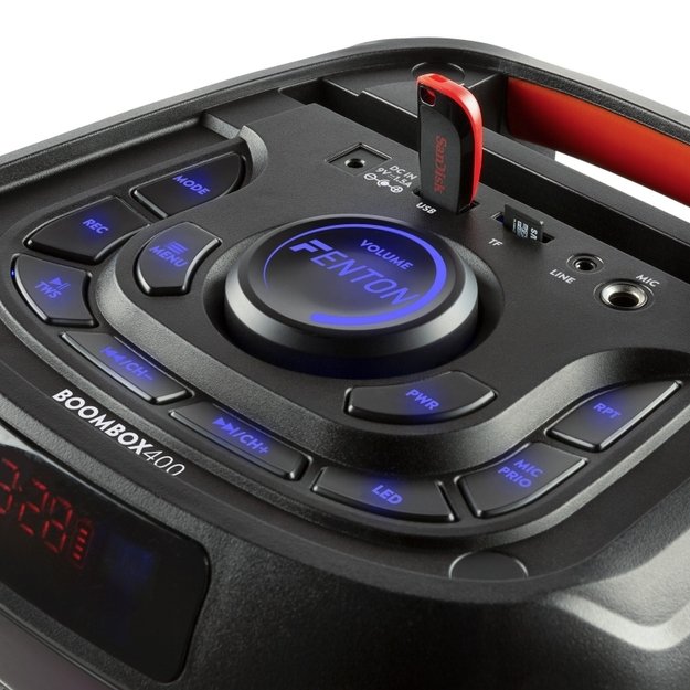 Fenton BoomBox400 nešiojama kolonėlė su led šviesomis 7