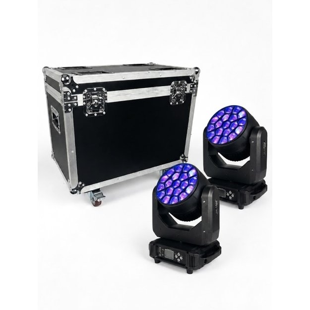 2x 19x40W LED Zoom Wash Bee Eye Judanti galva su Transportavimo Dėže 2in1