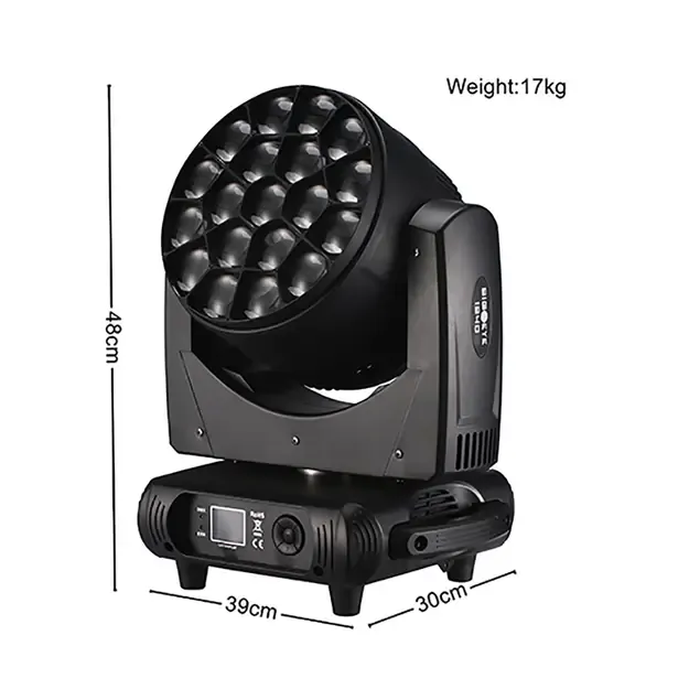 2x 19x40W LED Zoom Wash Bee Eye Judanti galva su Transportavimo Dėže 2in1 4