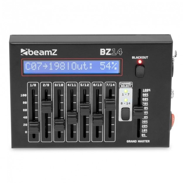BeamZ BZ14 DMX valdiklis 2x 7 kanalai