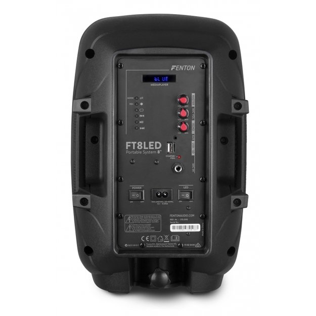 FENTON FT8LED nešiojama kolonėlė su laidiniu mikrofonu