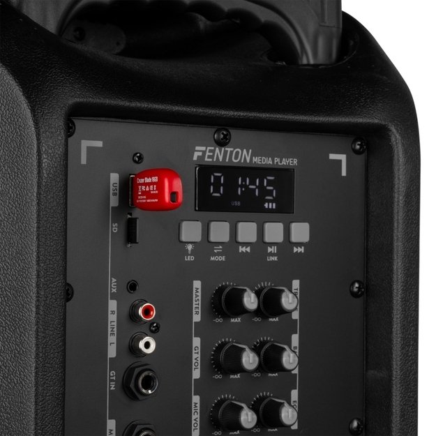 FENTON FT15LED MK2 800W nešiojama kolonėlė su belaidžiu mikrofonu 9