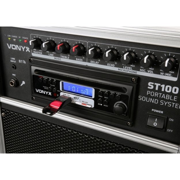 VONYX ST100 MK2 nešiojama kolonėlė 8" BT/CD/MP3/UHF 3