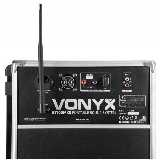 VONYX ST100 MK2 nešiojama kolonėlė 8" BT/CD/MP3/UHF 6