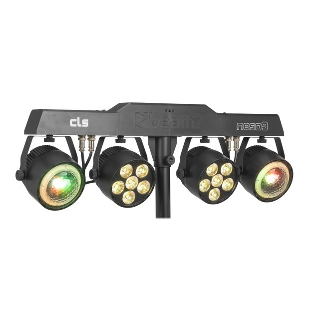 BeamZ CLS Party Bar Neso9 šviesos efektų rinkinys su stovu 2x LED Par ir 2x Jelly Moon