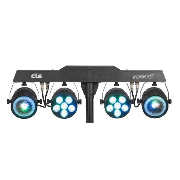 BeamZ CLS Party Bar Neso9 šviesos efektų rinkinys su stovu 2x LED Par ir 2x Jelly Moon 2
