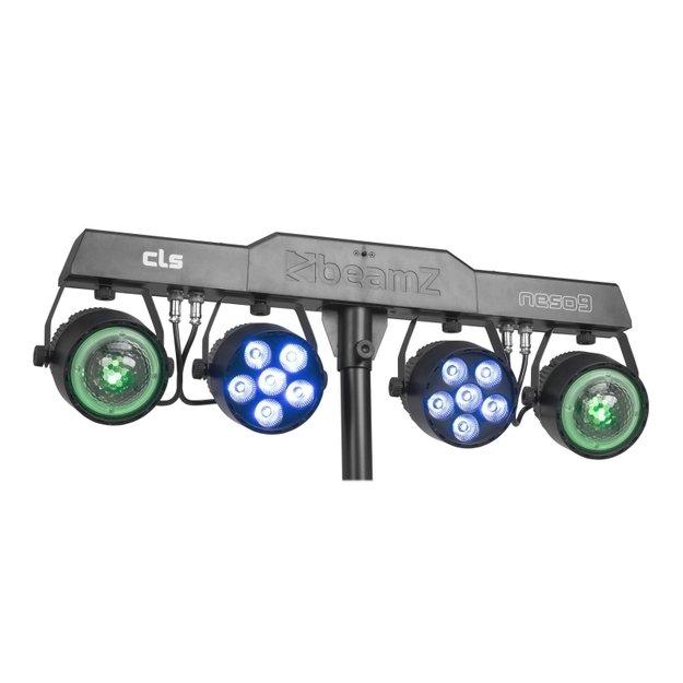 BeamZ CLS Party Bar Neso9 šviesos efektų rinkinys su stovu 2x LED Par ir 2x Jelly Moon 4