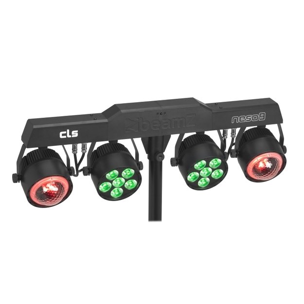 BeamZ CLS Party Bar Neso9 šviesos efektų rinkinys su stovu 2x LED Par ir 2x Jelly Moon 5