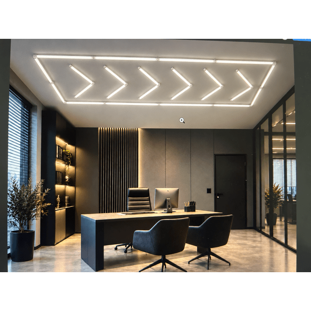 LUMHEXO LF FRAME kelių dizainų modulinis LED šviestuvas, 432 W, 6500 K, 2435 × 4845 mm