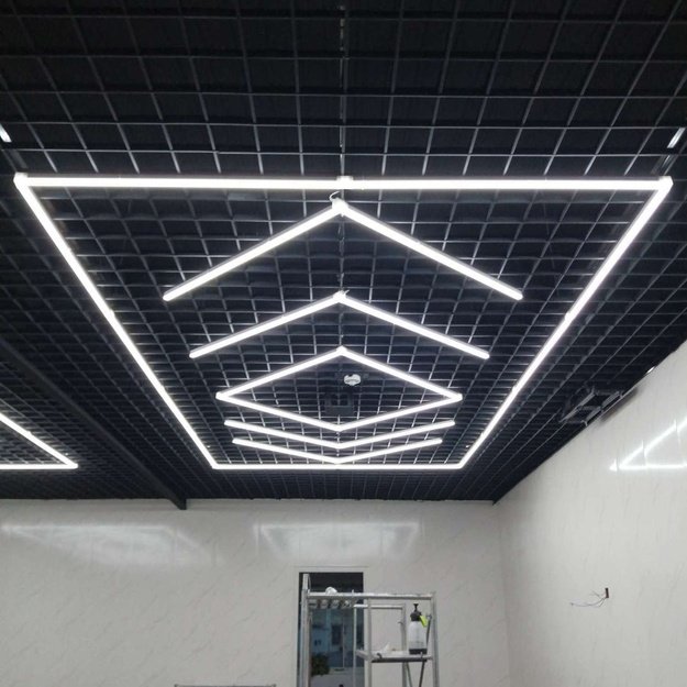 LUMHEXO LF FRAME kelių dizainų modulinis LED šviestuvas, 432 W, 6500 K, 2435 × 4845 mm
