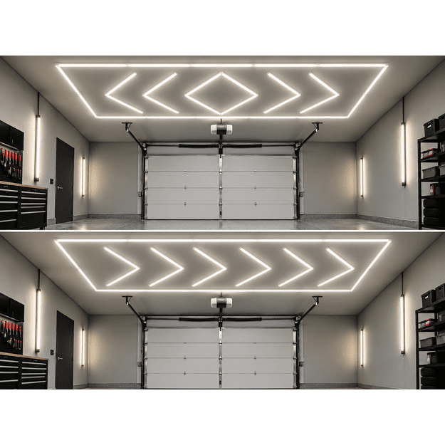 LUMHEXO LF FRAME kelių dizainų modulinis LED šviestuvas, 432 W, 6500 K, 2435 × 4845 mm