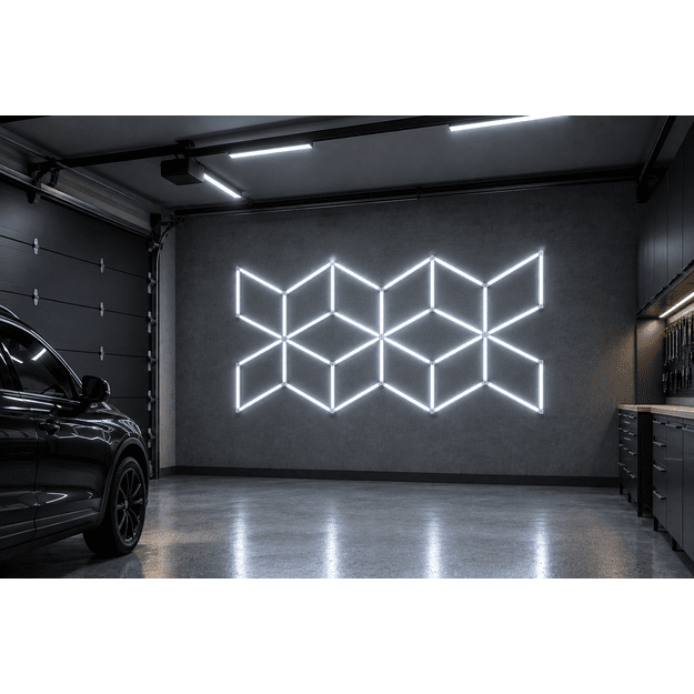 LUMHEXO X kelių dizainų modulinis LED šviestuvas, 342 W, 6500K, 2000-2510 × 1440-1750-1780 mm