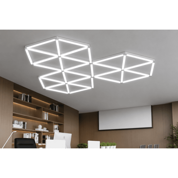 LUMHEXO X kelių dizainų modulinis LED šviestuvas, 342 W, 6500K, 2000-2510 × 1440-1750-1780 mm