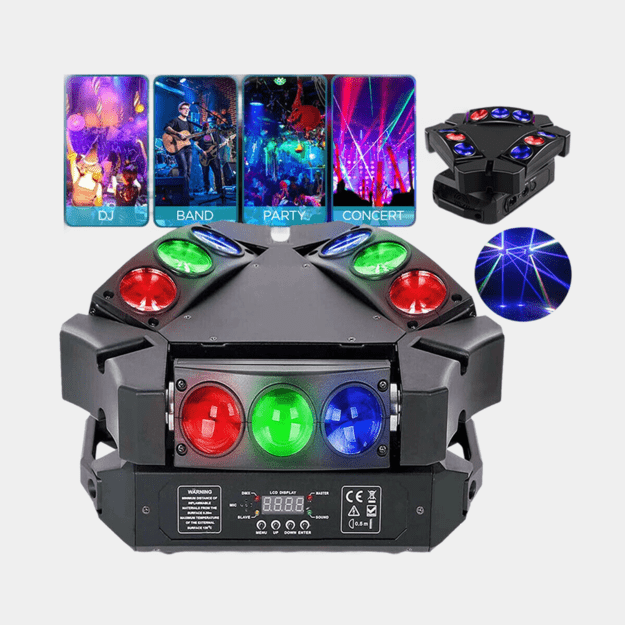 N09 3 Rows Spider 9x12w RGBW 4in1 Judantis Efektas