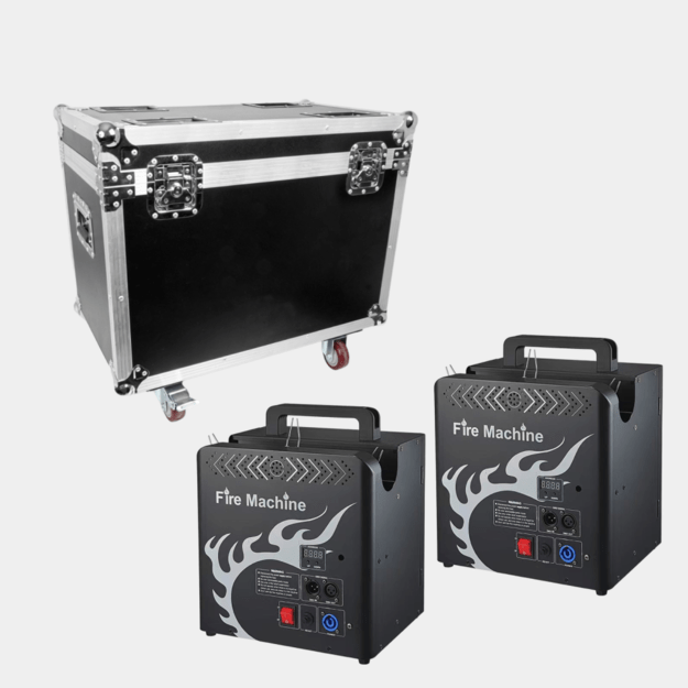 2x Shotworx R3 Triple Head Fire Machine From Inside su transportavimo dėže 2in1