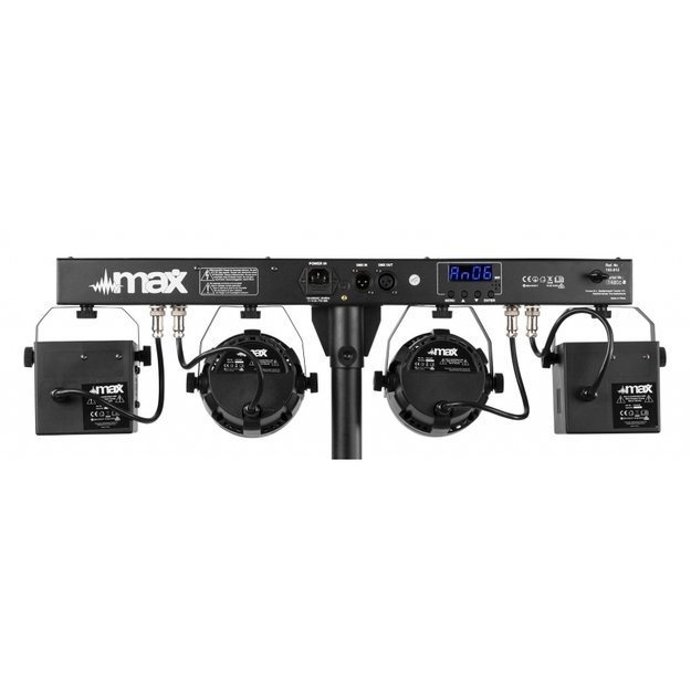 Max Partybar12 šviesos efektų rinkinys su stovu 2x PAR ir 2 x Derby 1