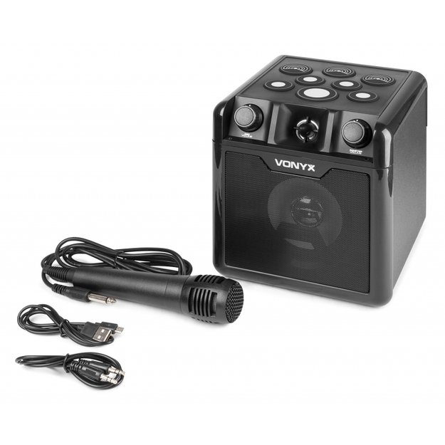 Vonyx SBS50B-DRUM nešiojama kolonėlė su apšvietimu ir būgnų efektais 1