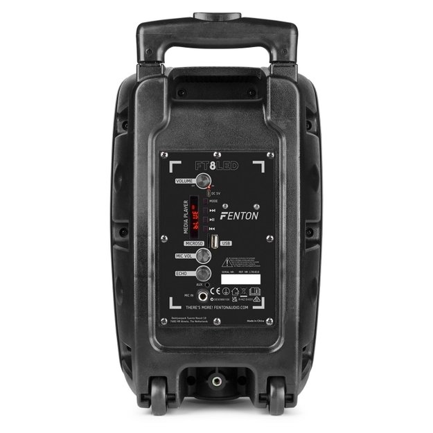 Fenton FT8LED-MK2 300W nešiojama kolonėlė su laidiniu mikrofonu 5