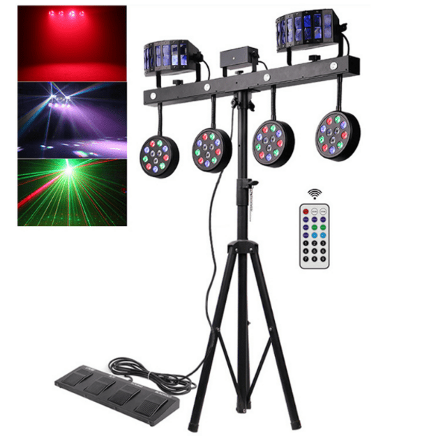 Led Par and Derby Combo Šviesos Efektas su Stovu 2
