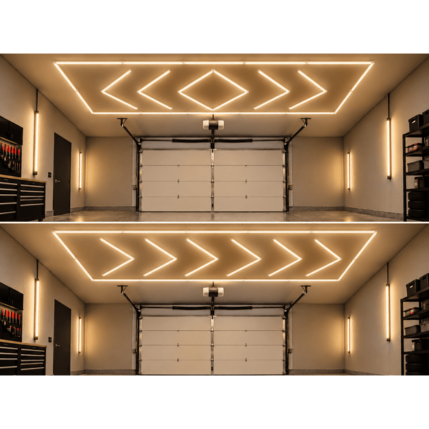 LUMHEXO LF FRAME kelių dizainų modulinis LED šviestuvas, 432 W, CCT, 2435 × 4845 mm