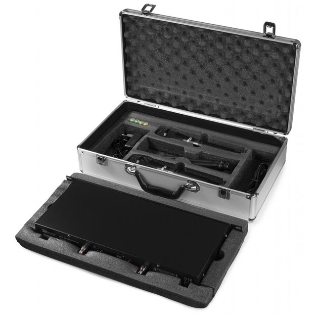 Power Dynamics PD632H 2x 20-kanalų UHF bevielių mikrofonų sistema su 2 rankiniais mikrofonais