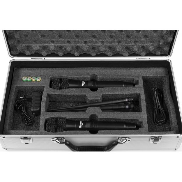 Power Dynamics PD632H 2x 20-kanalų UHF bevielių mikrofonų sistema su 2 rankiniais mikrofonais