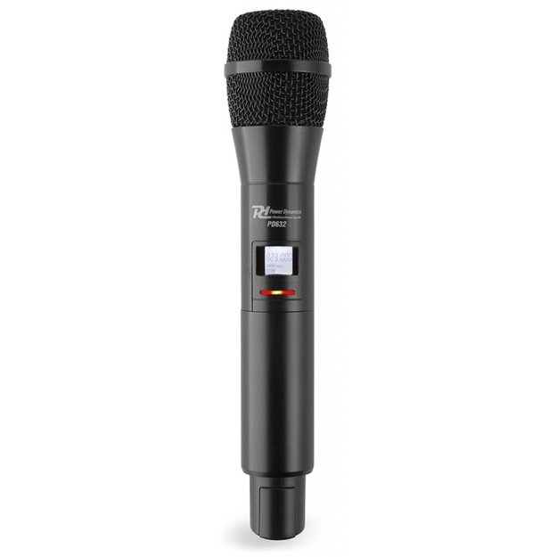 Power Dynamics PD632H 2x 20-kanalų UHF bevielių mikrofonų sistema su 2 rankiniais mikrofonais