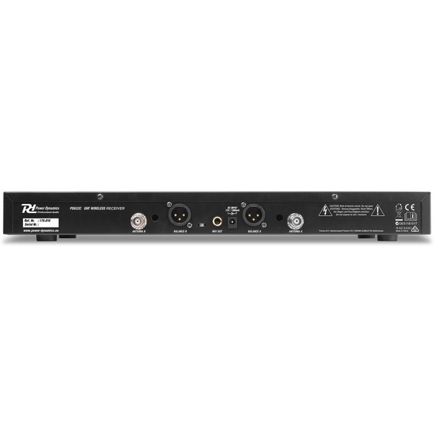 Power Dynamics PD632H 2x 20-kanalų UHF bevielių mikrofonų sistema su 2 rankiniais mikrofonais