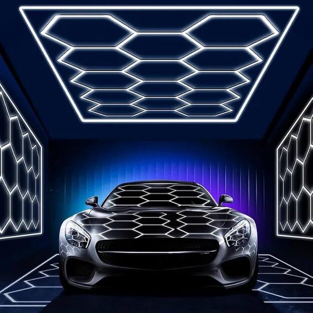 Garažo LED apšvietimas „Koriai“ su rėmu (14 vnt. LED modulių, 2410 × 4780 mm) 1
