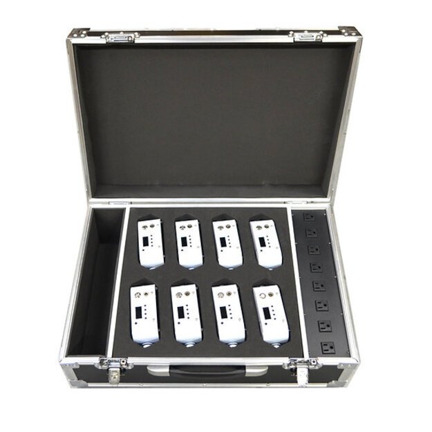 8x PROLIGHTING Led Par 4x18w RGBWAUV Wireless Battery Prožektorius su su Galingu Akumuliatoriumi, transportavimo lagaminas 8in1