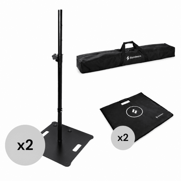 DJ Stalas + 2xStandworx XP-255L stovai + Stanworx DJ užtvaros
